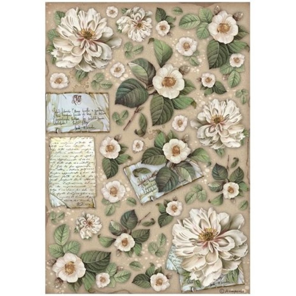 Stamperia Vintage Library Flowers and Letters Rice Paper A4 (DFSA4757) Stamperia Vintage Library Flowers and Letters Rice Paper A4 (DFSA4757)
