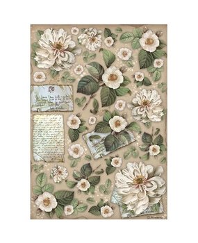 Stamperia Vintage Library Flowers and Letters Rice Paper A4 (DFSA4757)* Stamperia Vintage Library Flowers and Letters Rice Paper A4 (DFSA4757)*