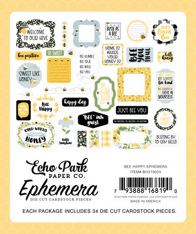 Echo Park Bee Happy Ephemera (BH319024)