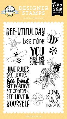 Echo Park Bee Happy Hive Rules Clear Stamps (BH319043) Echo Park Bee Happy Hive Rules Clear Stamps (BH319043)