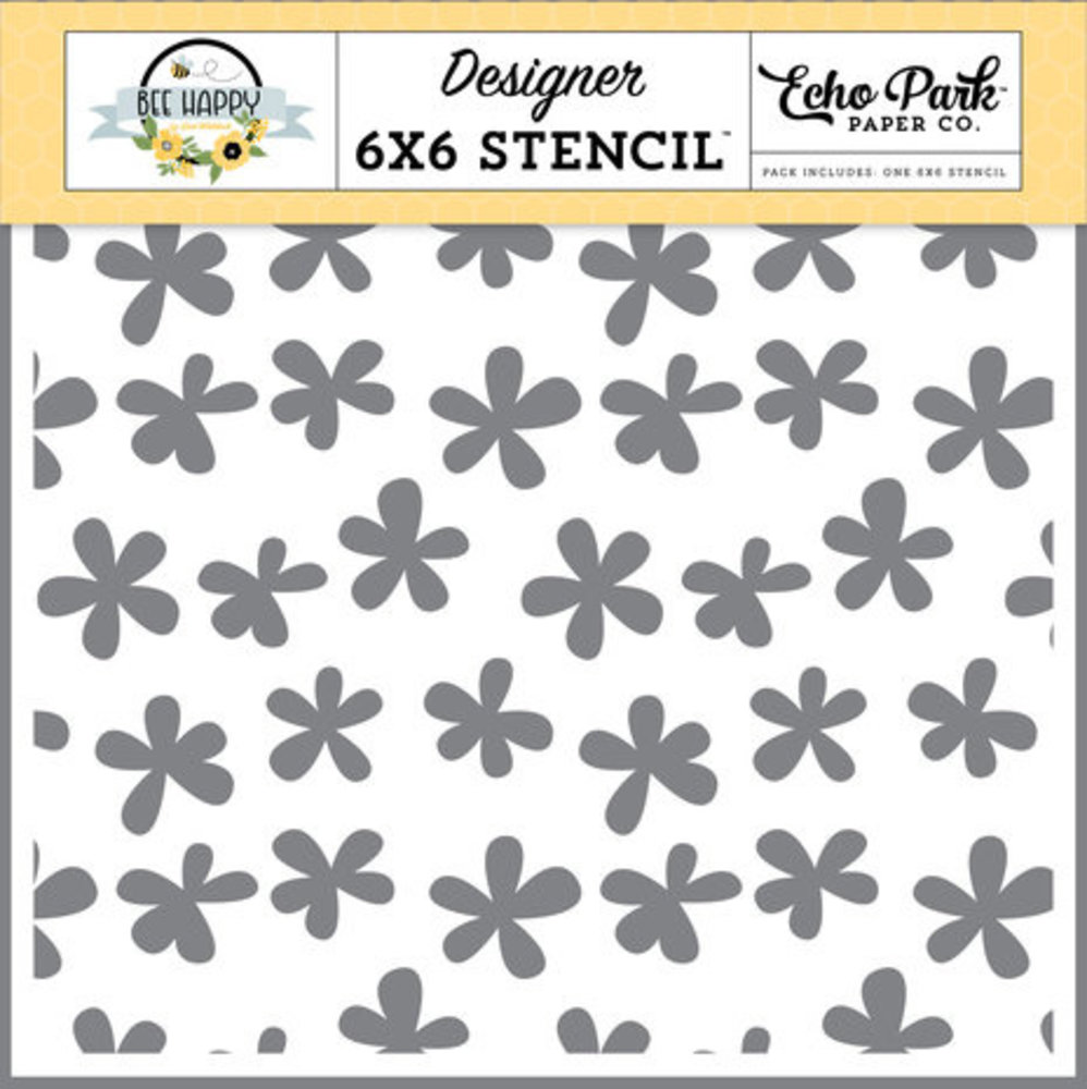 Echo Park Bee Happy Friendly Flowers Stencil (BH319033) Echo Park Bee Happy Friendly Flowers Stencil (BH319033)