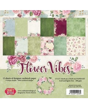 Craft & You Flower Vibes 12x12 Inch Paper Pack (CPS-FV30) Craft & You Flower Vibes 12x12 Inch Paper Pack (CPS-FV30)