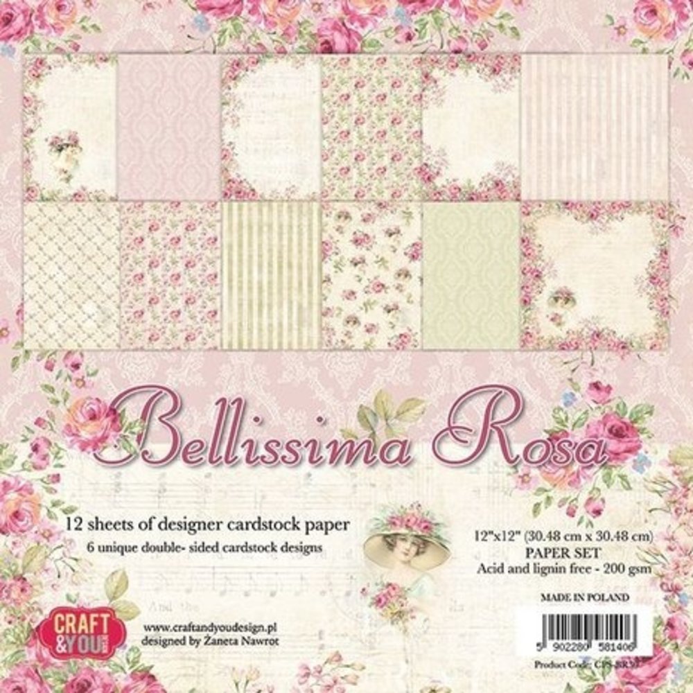 Craft & You Bellissima Rosa 12x12 Inch Paper Pack (CPS-BR30) Craft & You Bellissima Rosa 12x12 Inch Paper Pack (CPS-BR30)