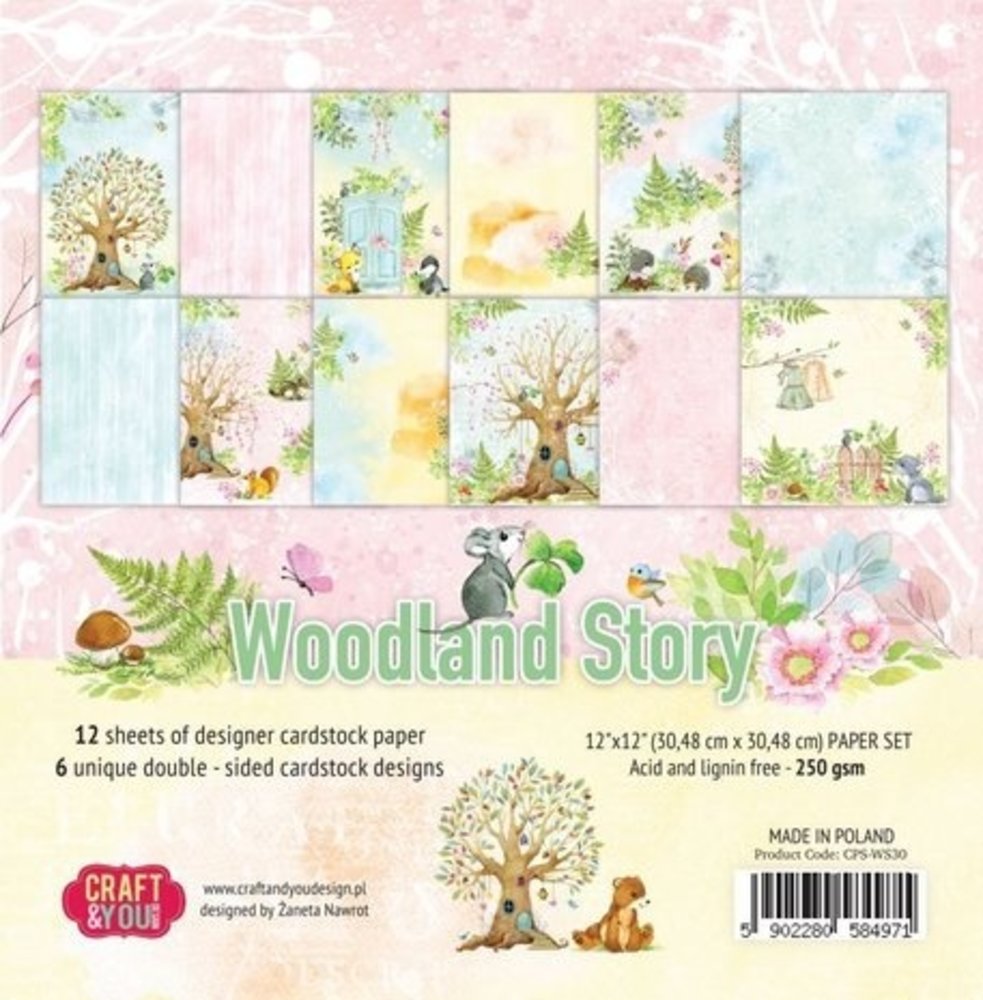 Craft & You Woodland Story 12x12 Inch Paper Pack (CPS-WS30)