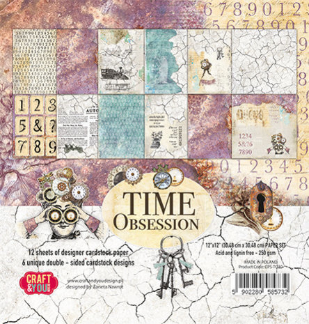 Craft & You Time Obsession 12x12 Inch Paper Pack (CPS-TO30)