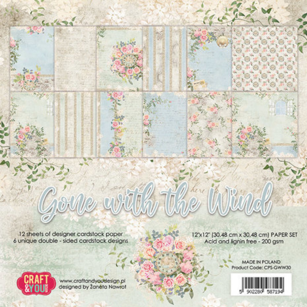 Craft & You Gone With The Wind 12x12 Inch Paper Pack (CPS-GWW30) Craft & You Gone With The Wind 12x12 Inch Paper Pack (CPS-GWW30)