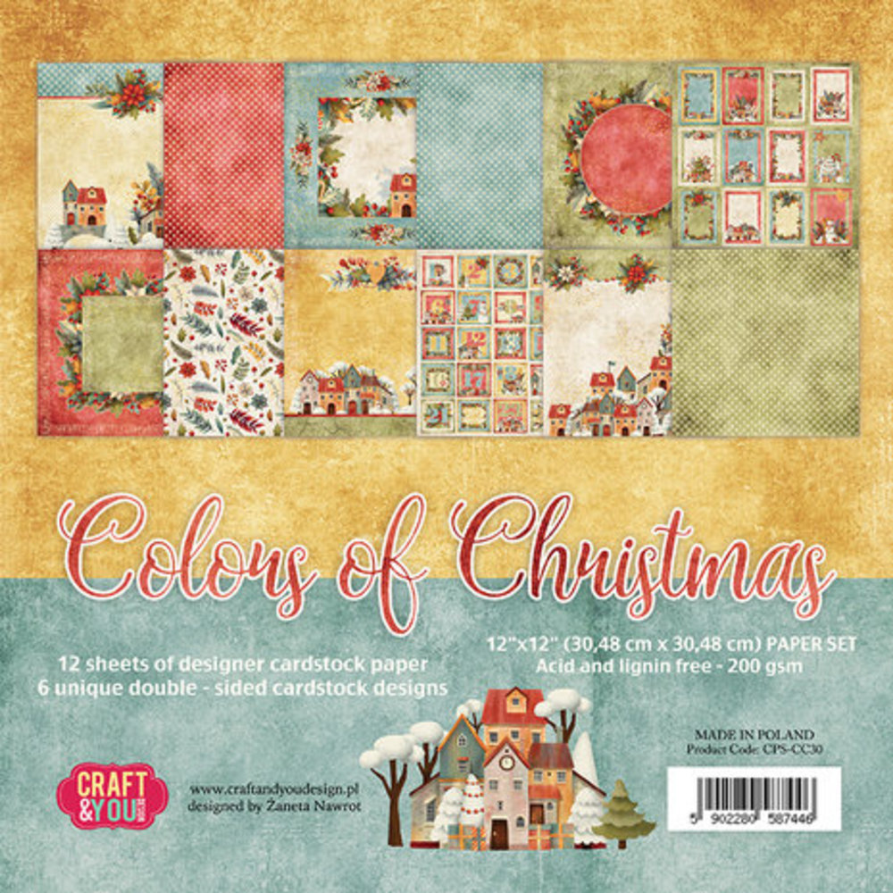 Craft & You Colors Of Christmas 12x12 Inch Paper Pack (CPS-CC30) Craft & You Colors Of Christmas 12x12 Inch Paper Pack (CPS-CC30)