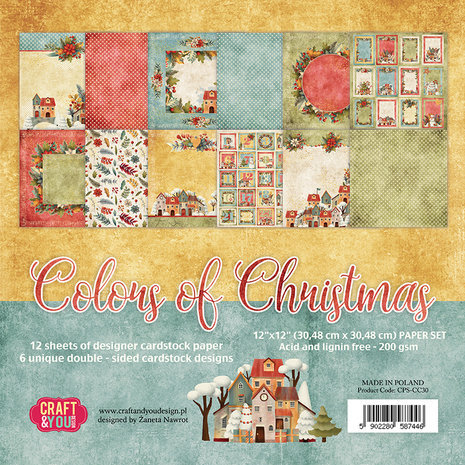 Craft & You Colors Of Christmas 12x12 Inch Paper Pack (CPS-CC30) Craft & You Colors Of Christmas 12x12 Inch Paper Pack (CPS-CC30)