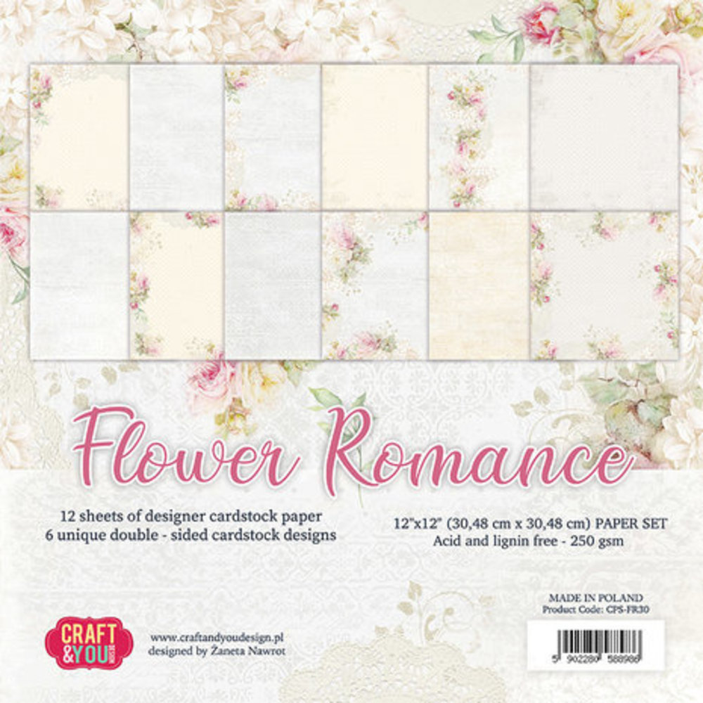 Craft & You Flower Romance 12x12 Inch Paper Pack (CPS-FR30) Craft & You Flower Romance 12x12 Inch Paper Pack (CPS-FR30)
