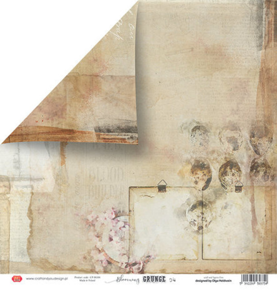 Craft & You Blooming Grunge 12x12 Inch Paper Pack (CPB-BG30)