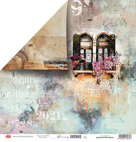 Craft & You Blooming Grunge 12x12 Inch Paper Pack (CPB-BG30)