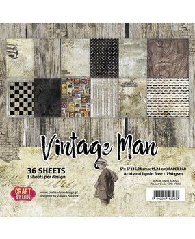 Craft & You Vintage Man 6x6 Inch Paper Pack (CPB-VM15) Craft & You Vintage Man 6x6 Inch Paper Pack (CPB-VM15)