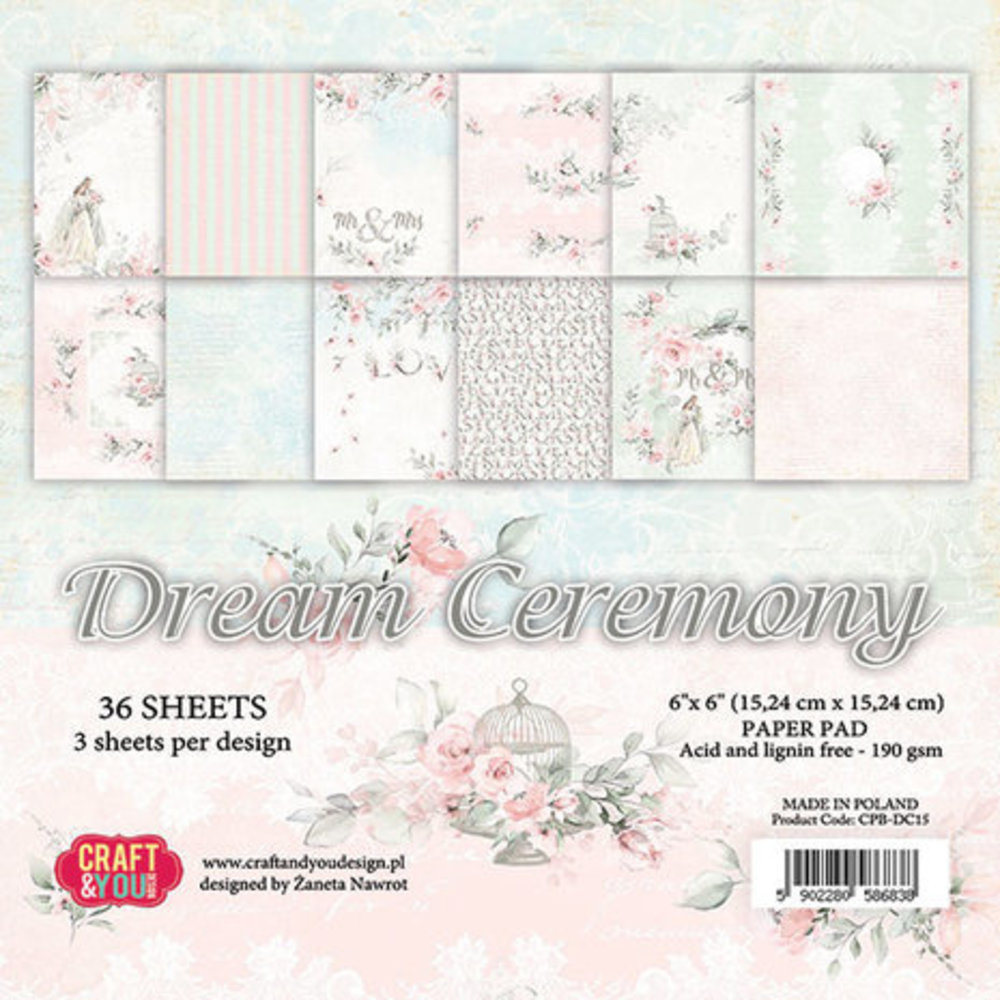Craft & You Dream Ceremony 6x6 Inch Paper Pack (CPB-DC15) Craft & You Dream Ceremony 6x6 Inch Paper Pack (CPB-DC15)