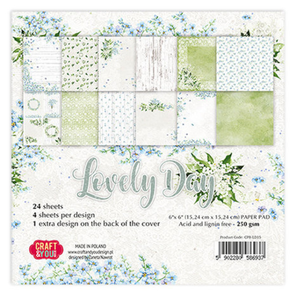 Craft & You Lovely Day 6x6 Inch Paper Pack (CPB-LD15)