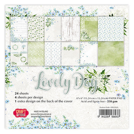 Craft & You Lovely Day 6x6 Inch Paper Pack (CPB-LD15)