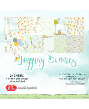 Craft & You Hopping Bunnies 6x6 Inch Paper Pack (CPB-HBU15) Craft & You Hopping Bunnies 6x6 Inch Paper Pack (CPB-HBU15)