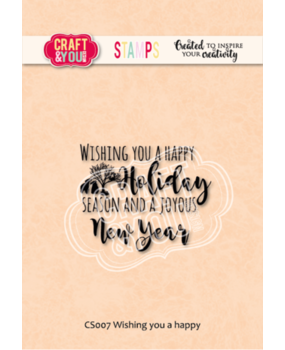 Craft & You Clear Stamp Wishing You A Happy (CS007) Craft & You Clear Stamp Wishing You A Happy (CS007)