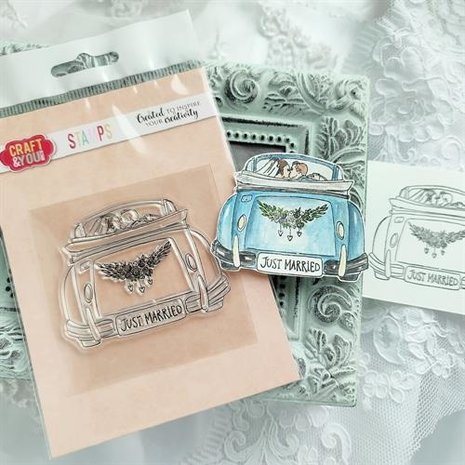 Craft & You Clear Stamp Wedding Car (CS020)