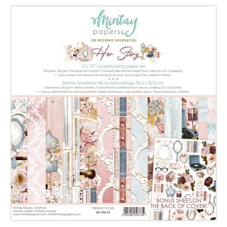 Mintay Her Story 12x12 Inch Scrapbooking Paper Set (MT-HER-07)