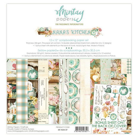 Mintay Nana's Kitchen 12x12 Inch Scrapbooking Paper Set (MT-NAN-07) Mintay Nana's Kitchen 12x12 Inch Scrapbooking Paper Set (MT-NAN-07)