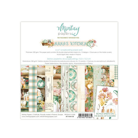 Mintay Nana's Kitchen 6x6 Inch Scrapbooking Paper Pad (MT-NAN-08)