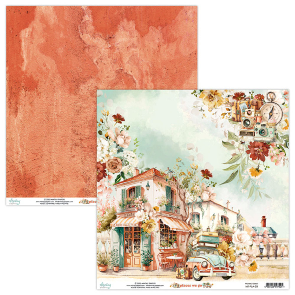 Mintay Places We Go 12x12 Inch Scrapbooking Paper Set (MT-PLA-07)
