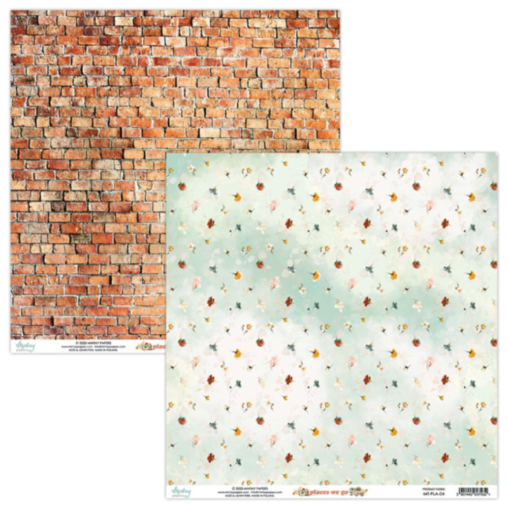 Mintay Places We Go 12x12 Inch Scrapbooking Paper Set (MT-PLA-07)