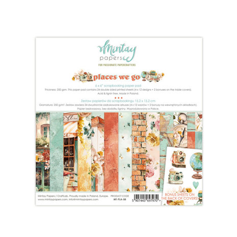 Mintay Places We Go 6x6 Inch Scrapbooking Paper Pad (MT-PLA-08)