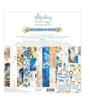 Mintay Mediterranean Heaven 12x12 Inch Scrapbooking Paper Set (MT-MED-07) Mintay Mediterranean Heaven 12x12 Inch Scrapbooking Paper Set (MT-MED-07)
