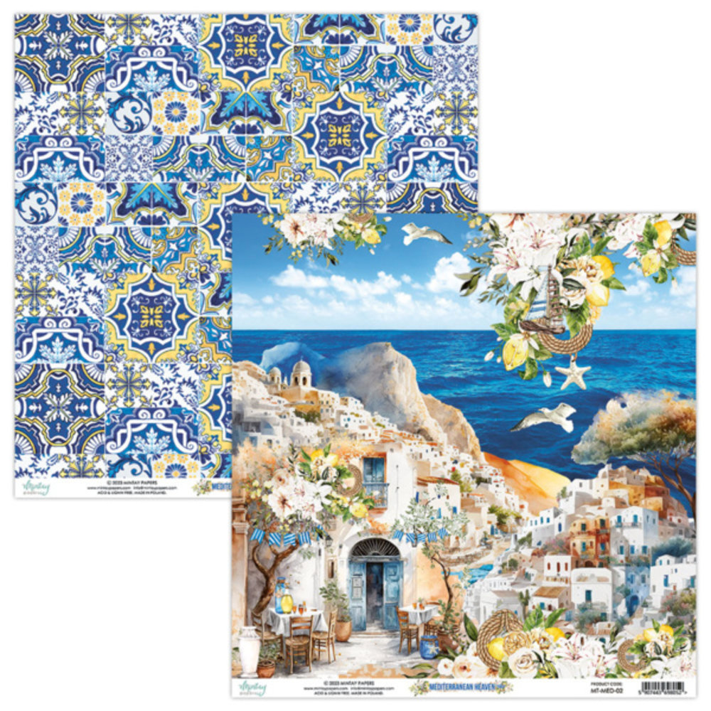 Mintay Mediterranean Heaven 12x12 Inch Scrapbooking Paper Set (MT-MED-07)