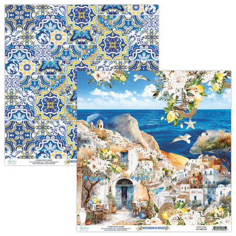 Mintay Mediterranean Heaven 12x12 Inch Scrapbooking Paper Set (MT-MED-07)