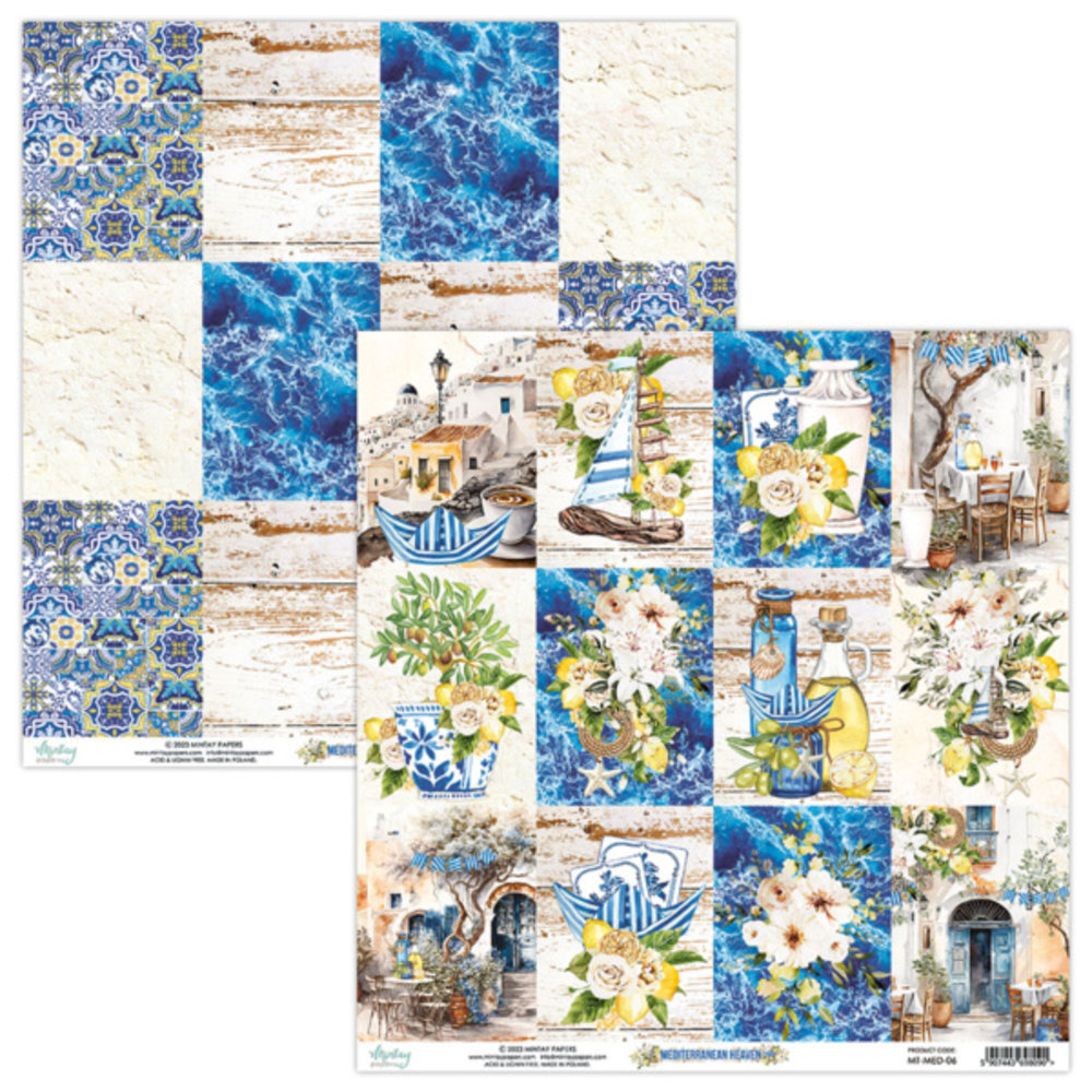 Mintay Mediterranean Heaven 12x12 Inch Scrapbooking Paper Set (MT-MED-07)