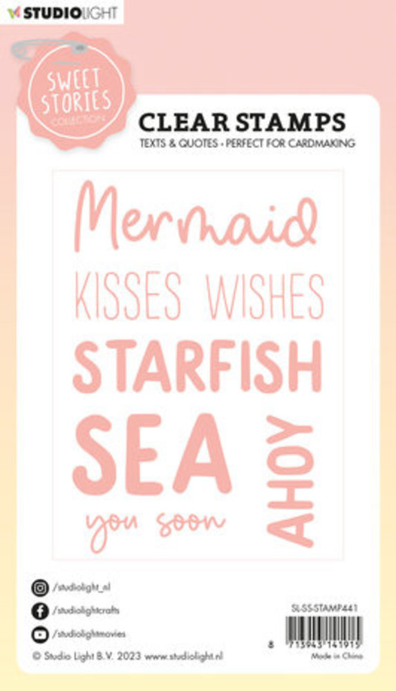 Studio Light Sweet Stories Clear Stamp Quotes Large Mermaid Kisses (SL-SS-STAMP441) Studio Light Sweet Stories Clear Stamp Quotes Large Mermaid Kisses (SL-SS-STAMP441)