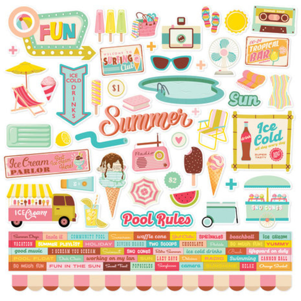 Simple Stories Retro Summer 12x12 Inch Collection Kit (20000) Simple Stories Retro Summer 12x12 Inch Collection Kit (20000)