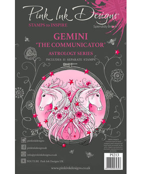 Pink Ink Designs Astrology Series Gemini "The Communicator" A5 Clear Stamps (PI213) Pink Ink Designs Astrology Series Gemini "The Communicator" A5 Clear Stamps (PI213)