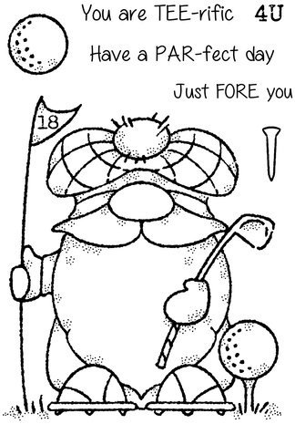 Woodware Golfing Gnome Clear Stamps (FRS1000)