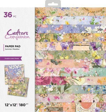 Crafter's Companion Summer Meadow 12x12 Inch Paper Pad (CC-PAD12-SUME)