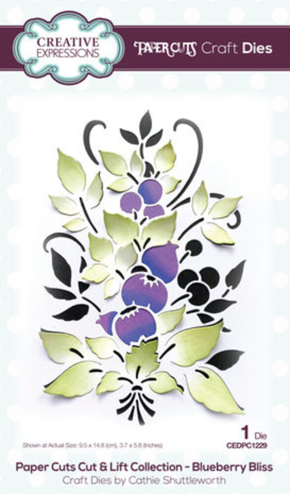 Creative Expressions Blueberry Bliss Cut & Lift Craft Die (CEDPC1229) Creative Expressions Blueberry Bliss Cut & Lift Craft Die (CEDPC1229)