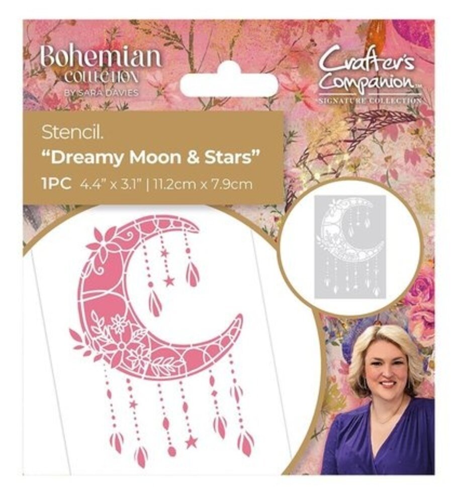 Crafter's Companion Bohemian Collection Stencil Dreamy Moon & Stars (S-BOH-STEN-DMST) Crafter's Companion Bohemian Collection Stencil Dreamy Moon & Stars (S-BOH-STEN-DMST)