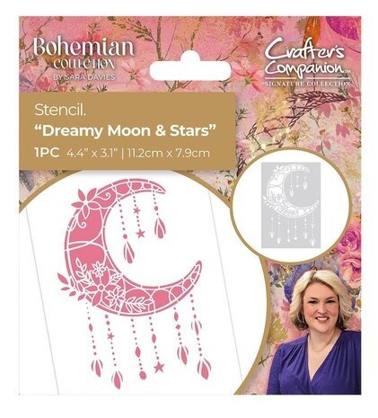 Crafter's Companion Bohemian Collection Stencil Dreamy Moon & Stars (S-BOH-STEN-DMST) Crafter's Companion Bohemian Collection Stencil Dreamy Moon & Stars (S-BOH-STEN-DMST)