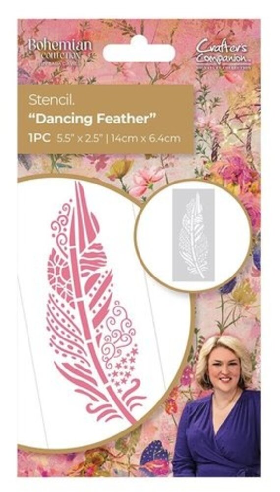 Crafter's Companion Bohemian Collection Stencil Dancing Feather (S-BOH-STEN-DAFE) Crafter's Companion Bohemian Collection Stencil Dancing Feather (S-BOH-STEN-DAFE)