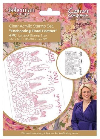 Crafter's Companion Bohemian Collection Clear Stamp Enchanting Floral Feather (S-BOH-CA-ST-ENFL) Crafter's Companion Bohemian Collection Clear Stamp Enchanting Floral Feather (S-BOH-CA-ST-ENFL)