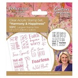 Crafter's Companion Bohemian Collection Clear Stamp Sentiment Harmony & Happiness (S-BOH-CA-ST-HAHA)