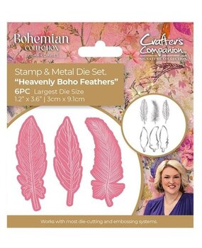 Crafter's Companion Bohemian Collection Stamp & Die Heavenly Boho Feathers (S-BOH-STD-HBFE) Crafter's Companion Bohemian Collection Stamp & Die Heavenly Boho Feathers (S-BOH-STD-HBFE)