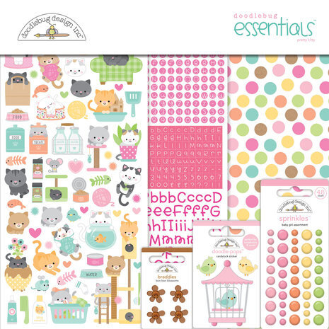 Doodlebug Design Inc. Pretty Kitty 12x12 Inch Essentials Kit (7641) Doodlebug Design Inc. Pretty Kitty 12x12 Inch Essentials Kit (7641)
