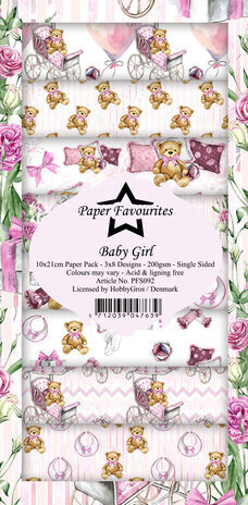 Paper Favourites Baby Girl Slimline Paper Pack (PFS092) Paper Favourites Baby Girl Slimline Paper Pack (PFS092)