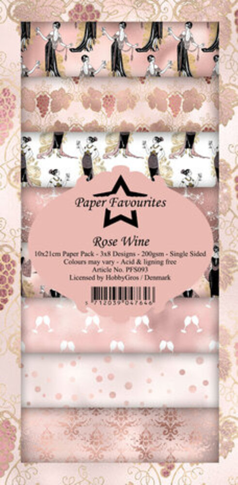 Paper Favourites Rose Wine Slimline Paper Pack (PFS093) Paper Favourites Rose Wine Slimline Paper Pack (PFS093)