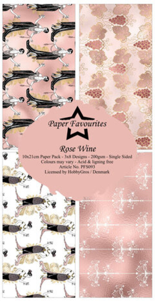 Paper Favourites Rose Wine Slimline Paper Pack (PFS093) Paper Favourites Rose Wine Slimline Paper Pack (PFS093)