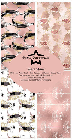 Paper Favourites Rose Wine Slimline Paper Pack (PFS093) Paper Favourites Rose Wine Slimline Paper Pack (PFS093)