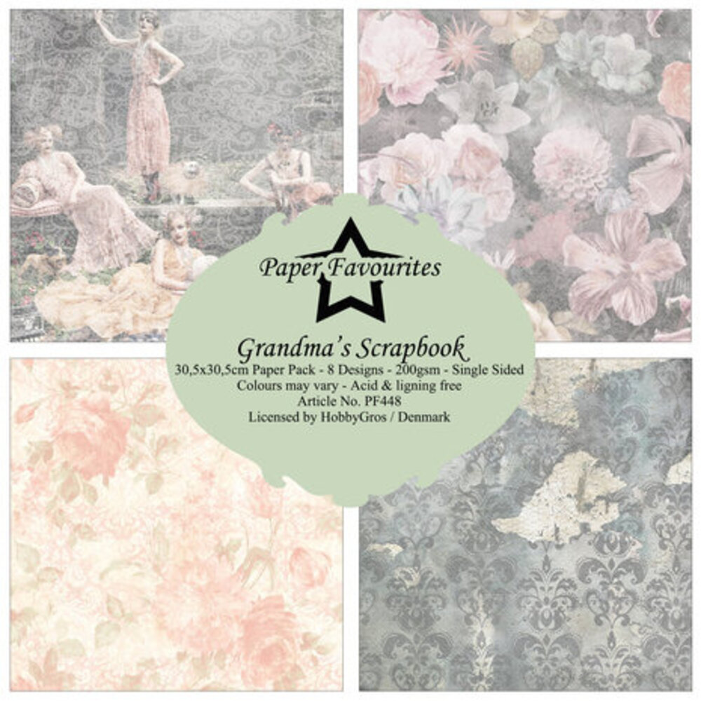 Paper Favourites Grandma's Scrapbook 12x12 Inch Paper Pack (PF448)